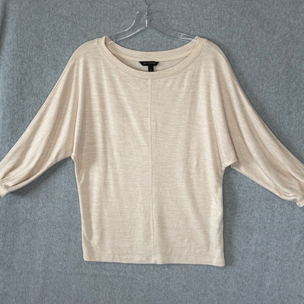 Banana Republic‎ Boatneck Sweater Front Seam Beige Size XS - Picture 4 of 15